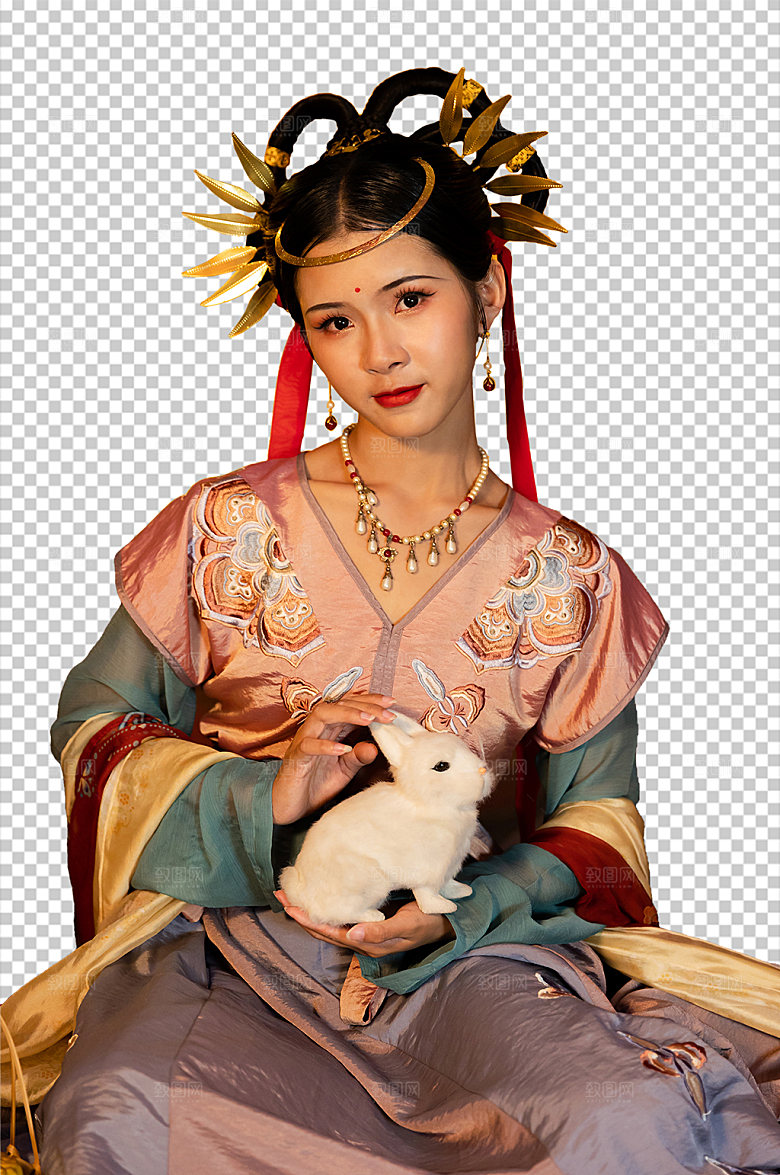 中秋节汉服人物PNG国风摄影图