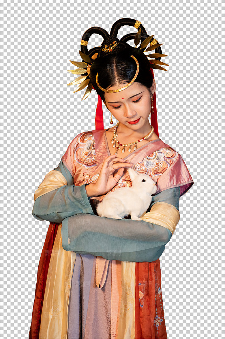 汉服中秋节女孩PNG精修摄影图片