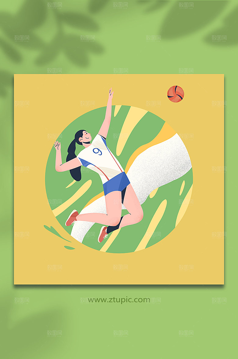 手绘创意体育运动人物插画设计