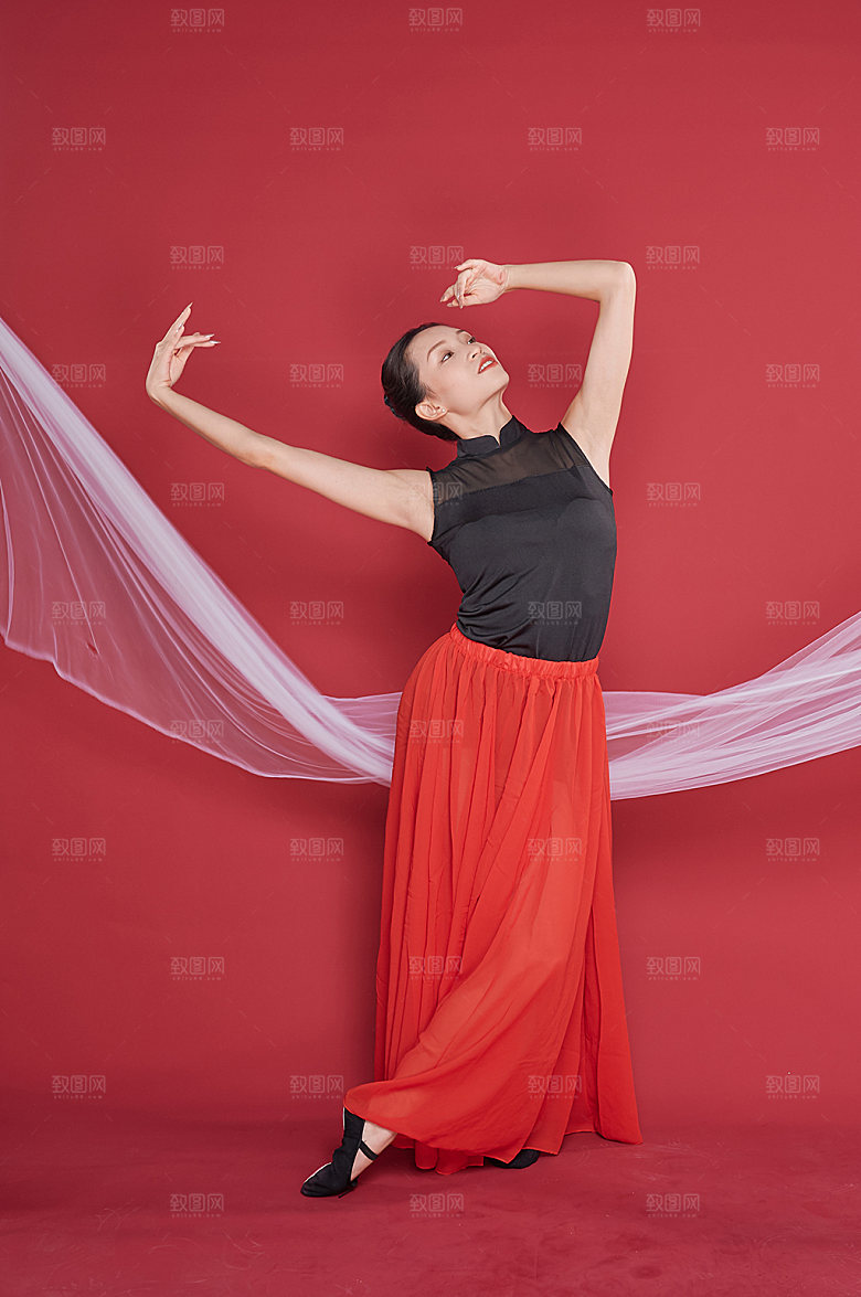 体操舞蹈跳舞优美人物摄影图片