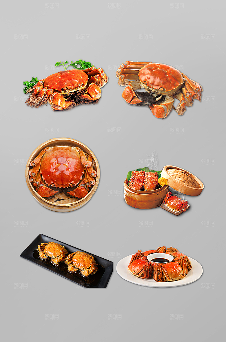 秋季大闸蟹免扣png摄影图元素