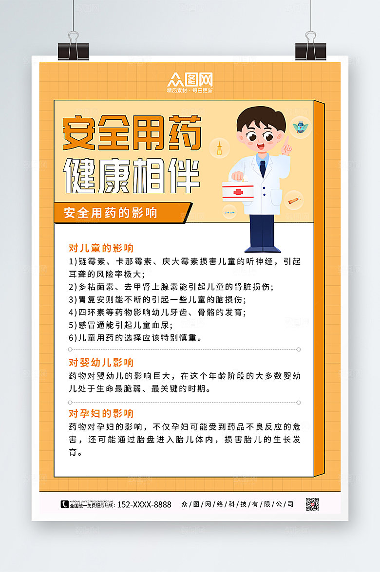 公益宣传安全用药伴药店药房海报