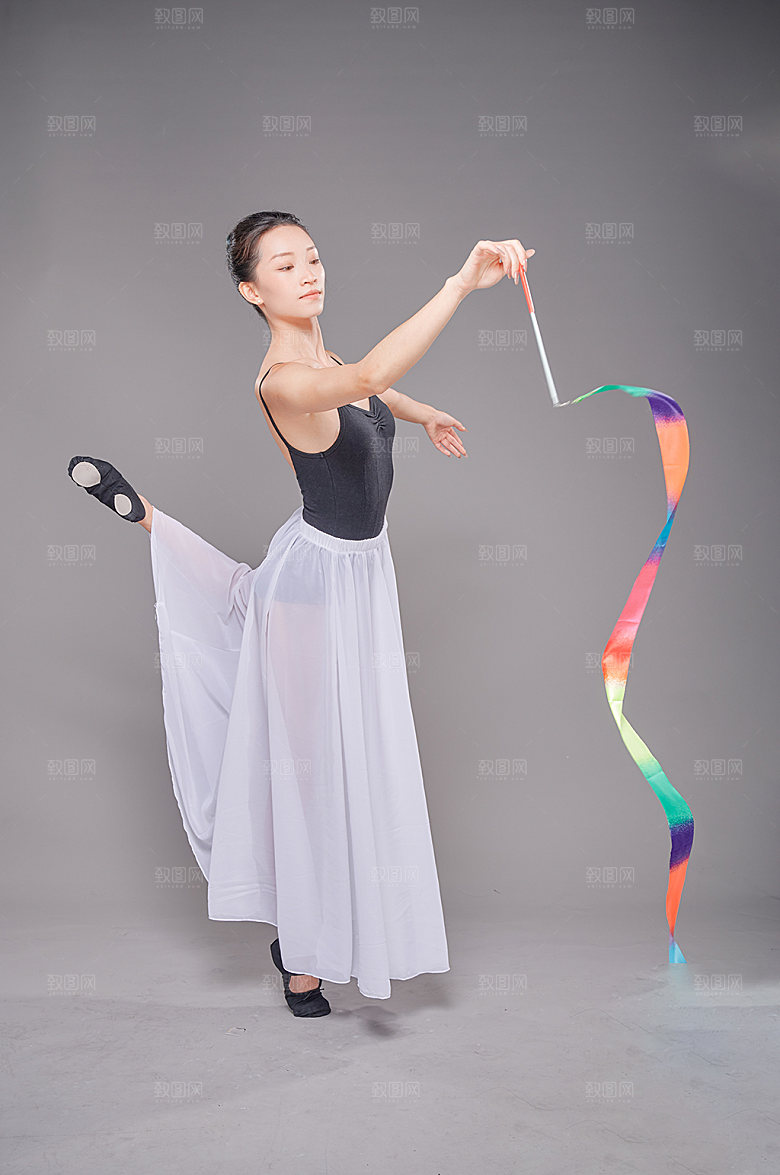 唯美体操舞蹈跳舞人物摄影图片