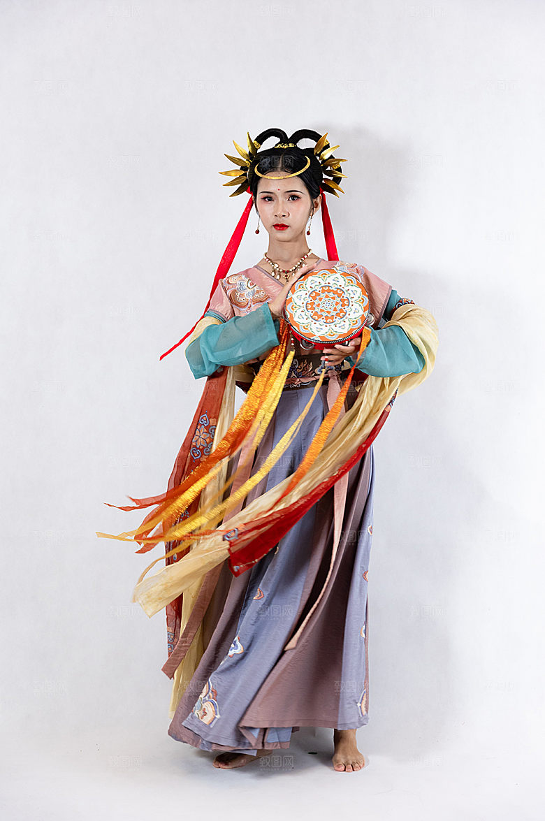 精美敦煌飞天汉服人物摄影图片