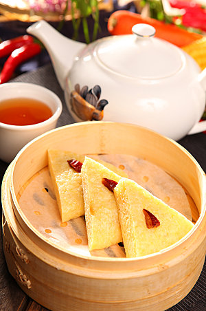 早茶红枣糕早餐甜品美食菜品摄影图片