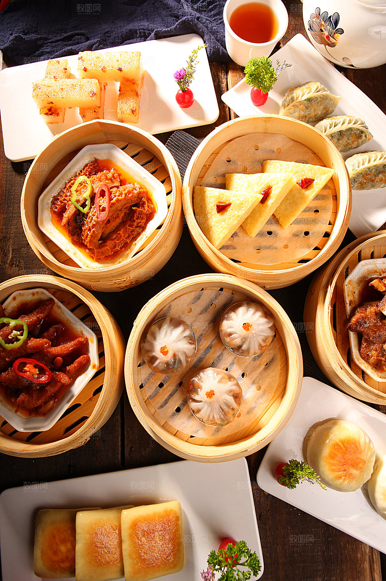 早茶点心甜品美食菜品摄影图片