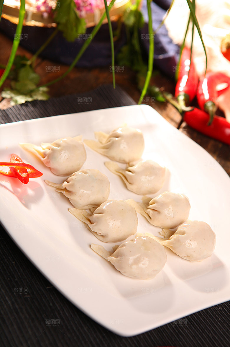精美手工虾饺美食菜品摄影图片