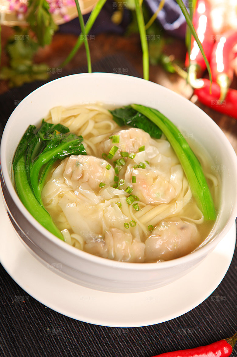 鲜肉馄饨面美食菜品摄影图片