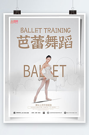 典雅芭蕾舞蹈招生培训宣精美海报