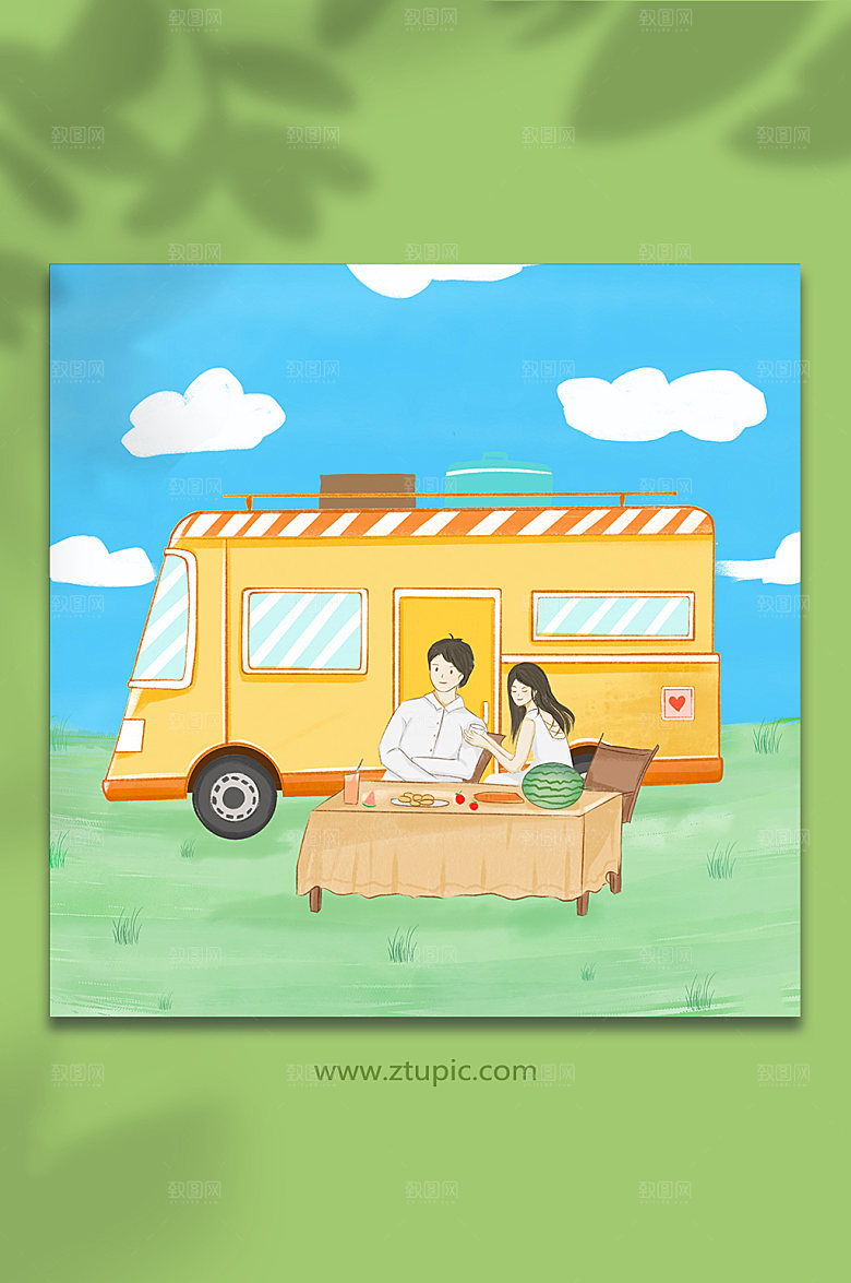 创意旅游旅行人物扁平化商业插画
