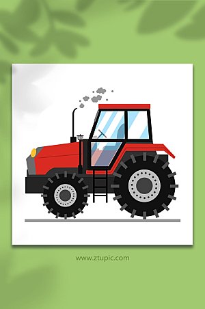 创意手绘农业机械拖拉机商业插画