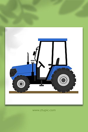 高端手绘农业机械拖拉机商业插画