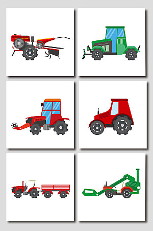 简约卡通手绘农业机械设备插画