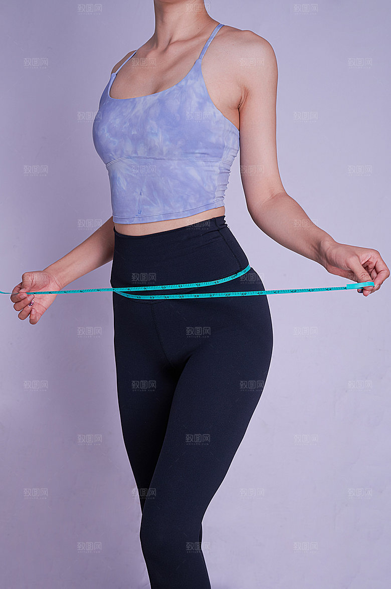 瘦身瑜伽锻炼健身美女人物摄影图