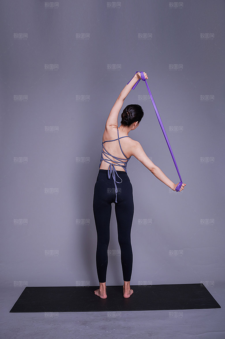 高端女生瑜伽动作商业人物摄影图片