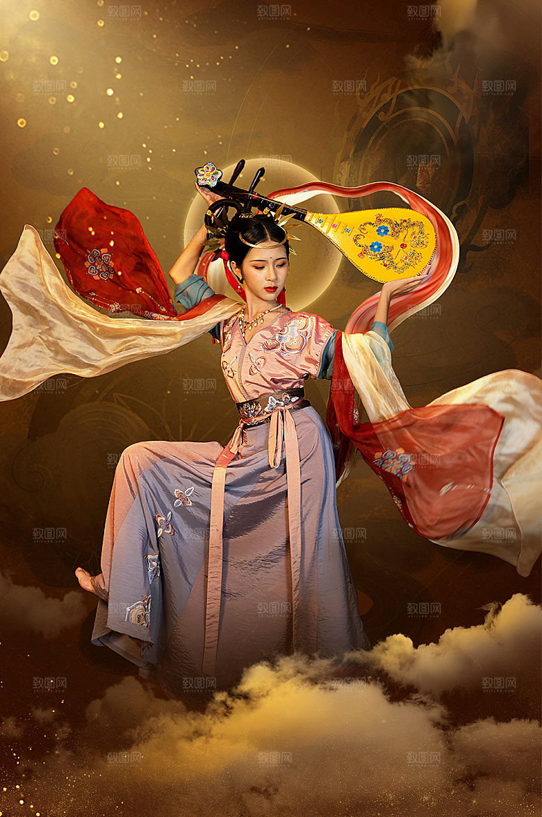 时尚敦煌飞天汉服人物摄影精修图片