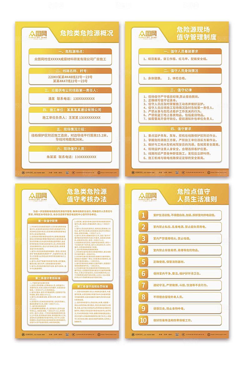 企业危险源概况电网制度牌分幅海报
