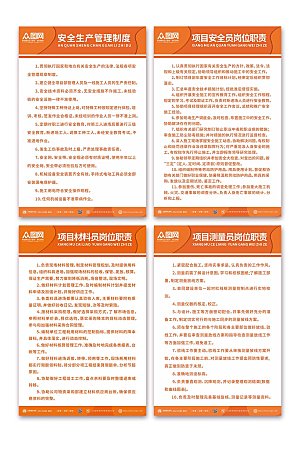 红色简约中国电建制度牌分幅海报