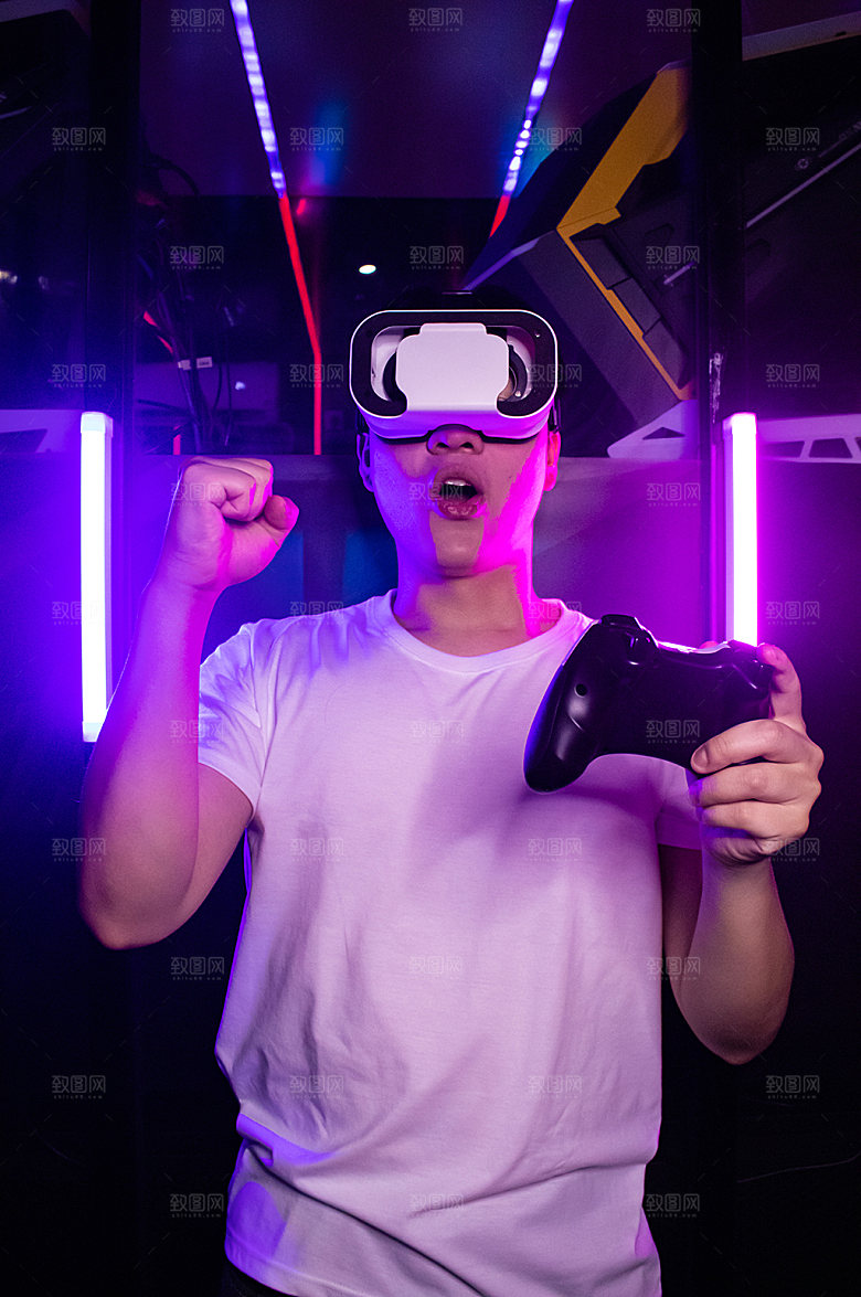 VR时尚元宇宙宣传电竞人物摄影图片