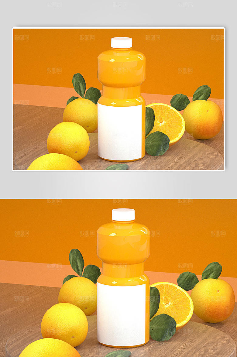 精美饮料易拉罐模型场景C4D样机