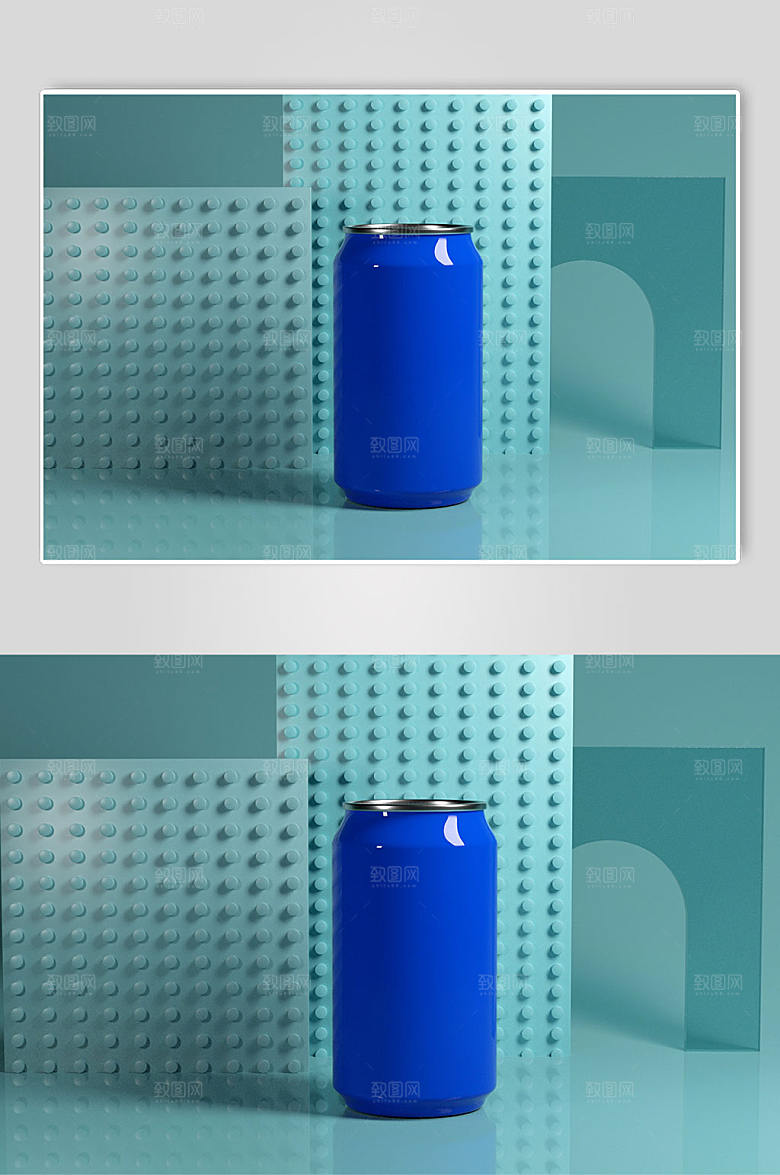 高端饮料易拉罐模型C4D精美样机