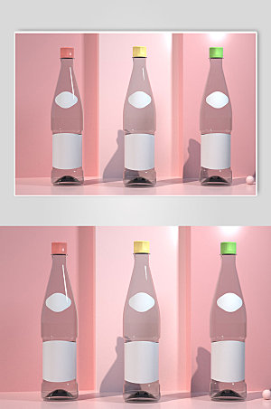 粉色饮料易拉罐模型C4D精美样机