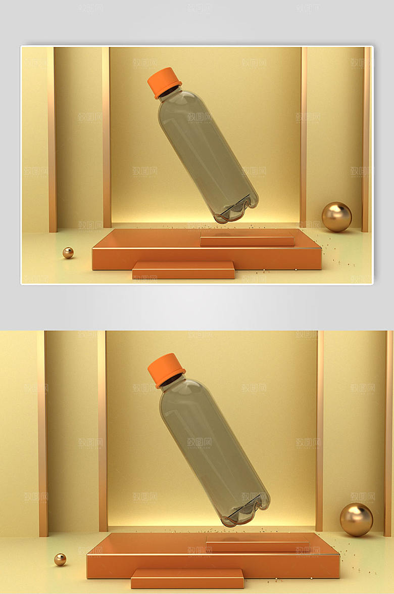 简约饮料易拉罐C4D精美样机设计