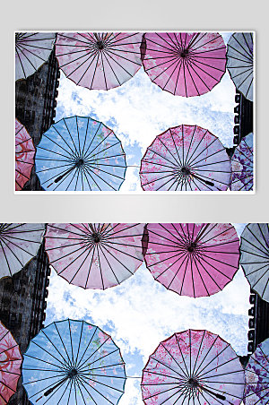 高端油纸伞花伞风景精品摄影图素材