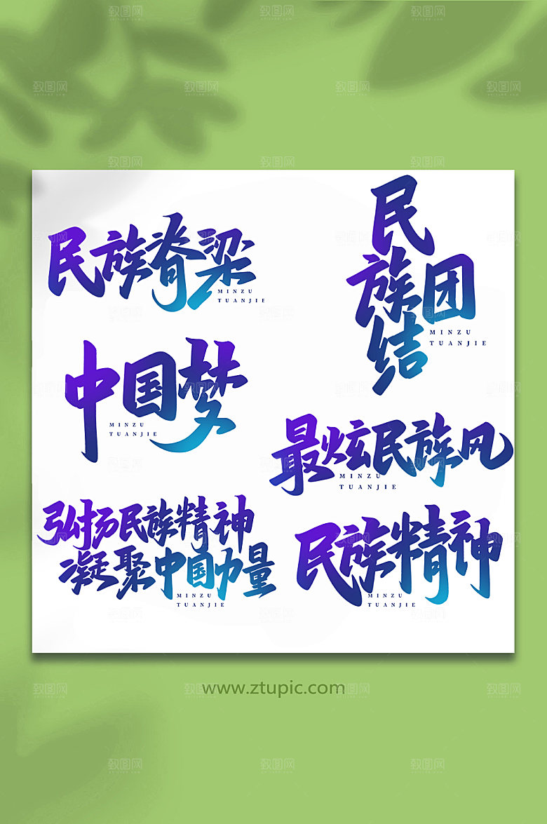 高端精美民族团结书法艺术字体设计