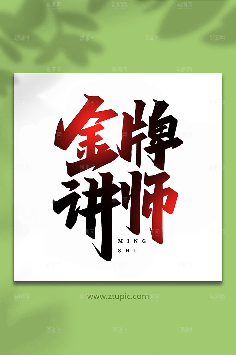 大气金牌讲师手写创意艺术字体设计