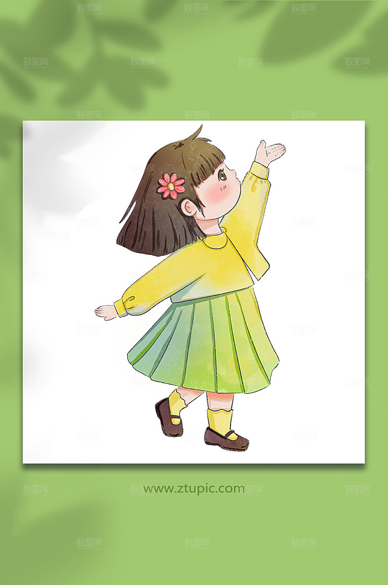 可爱卡通白露节气人物元素插画