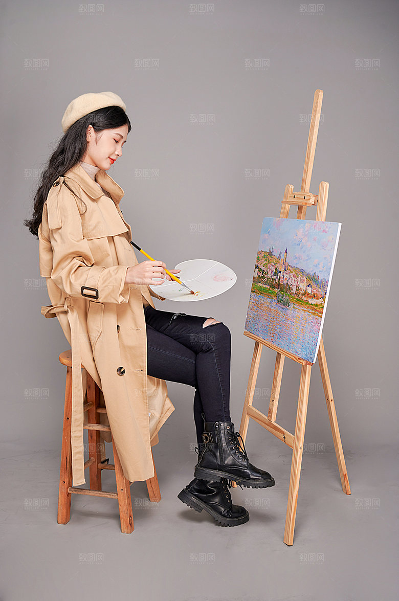 绘画女生艺术氛围精美人物摄影图片