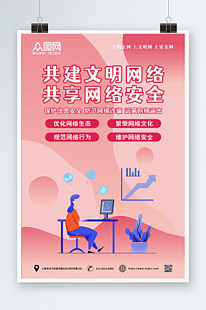 小清新建设网络文明公益宣传海报