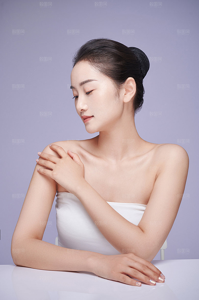 时尚美容美肤美妆女性人物精修摄影图片