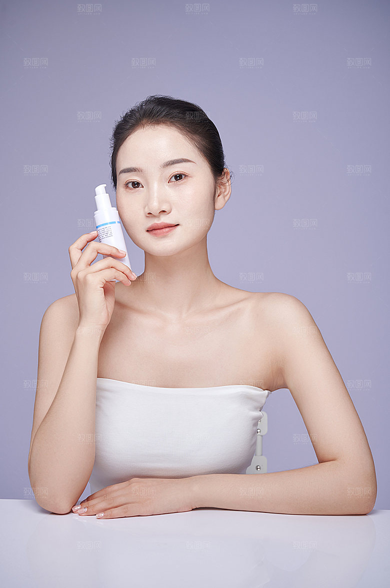 时尚女性护肤美容美妆人物精修摄影图片