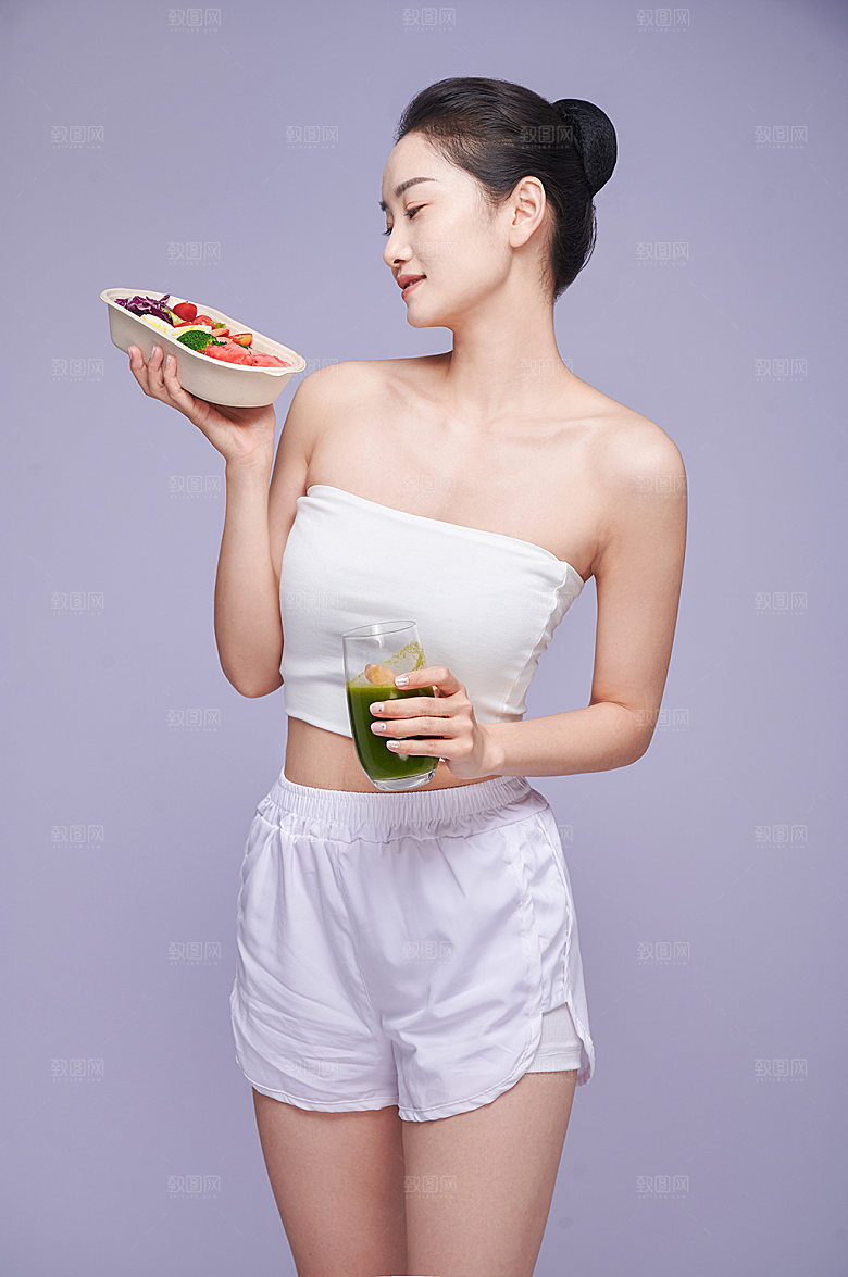 瘦身健身女性美体减肥人物精修摄影图片