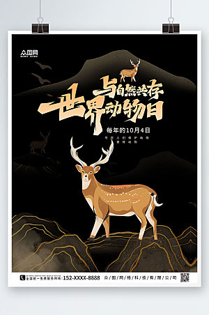 高端世界动物日保护野生动物海报设计