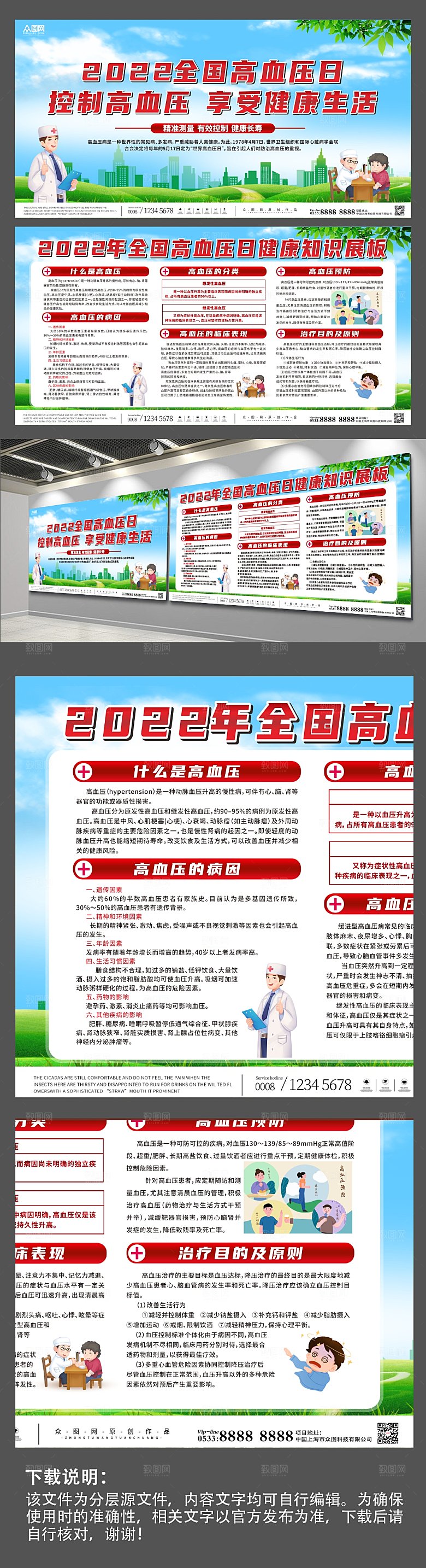 2022全国高血压日健康知识宣传展板
