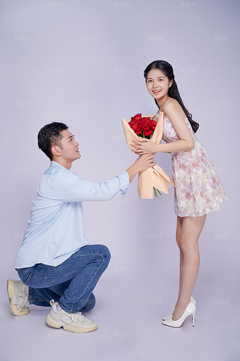 情人节求爱青春人物高清摄影图片