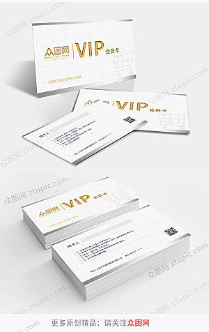 简洁白色简介大气商务VIP创意卡片