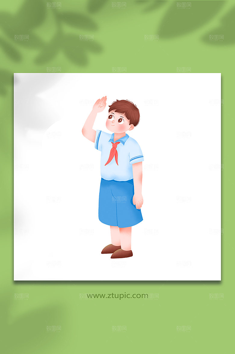 原创男孩国庆节人物插画高端元素