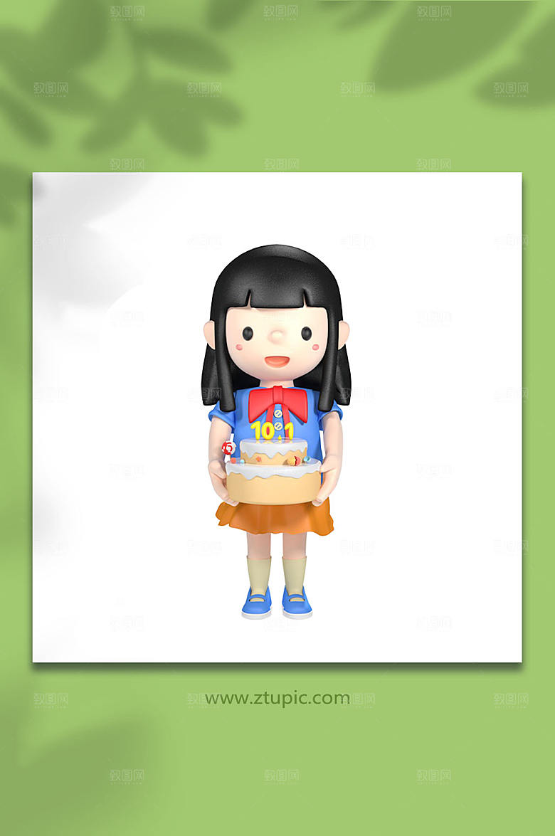 女孩3D人物C4D模型PNG创意元素