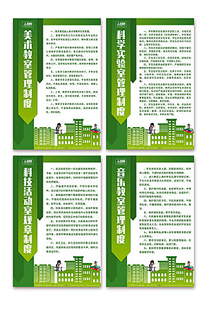 绿色实验室学校教室管理制度牌海报