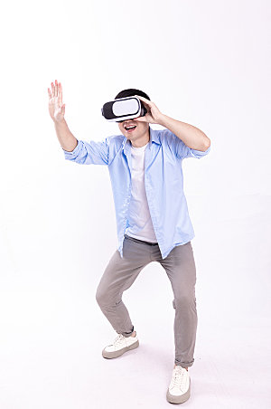 科技男士VR虚拟人物摄影图片