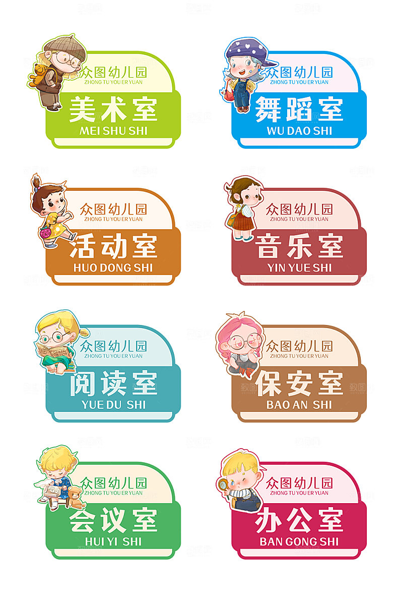 创意幼儿园班级门牌异形科室牌