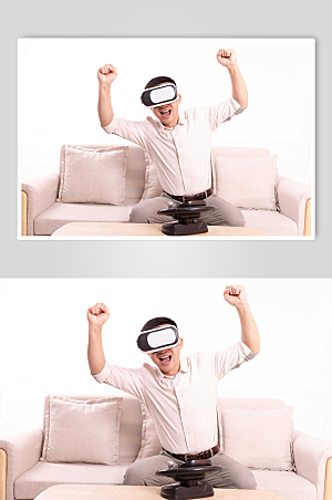 创意玩乐男士VR虚拟人物摄影图