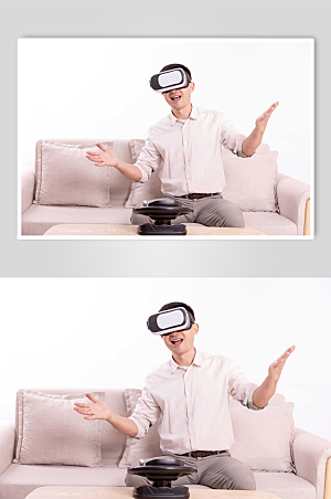创意商务男士VR虚拟人物摄影图