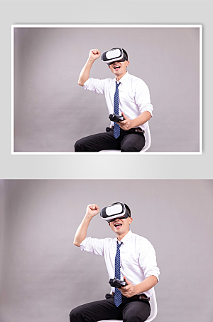 打气商务男士VR虚拟人物摄影图