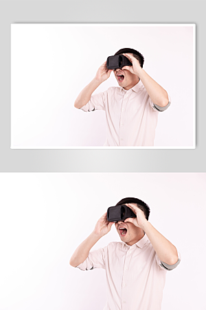 沉迷游戏商务男士VR虚拟人物摄影图