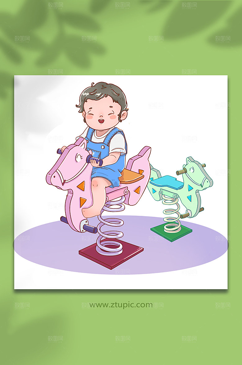 可爱幼儿婴儿玩玩具人物原创插画